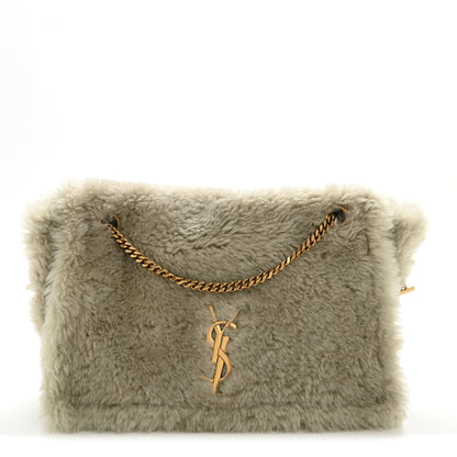 Saint Laurent Shearling Calfskin Medium Reversible Monogram Kate Satchel Grey 1 of 11