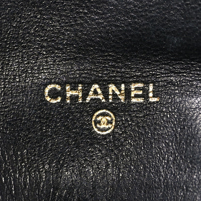 Chanel Lambskin Diamond Stitched Envelope Long Flap Wallet Black 6 of 8