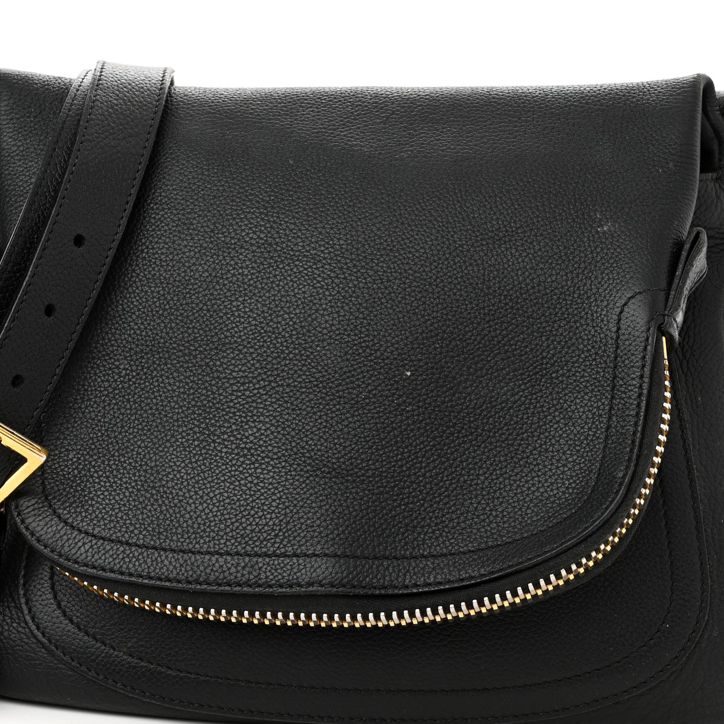 Grained Calfskin Medium Jennifer Crossbody Bag Black