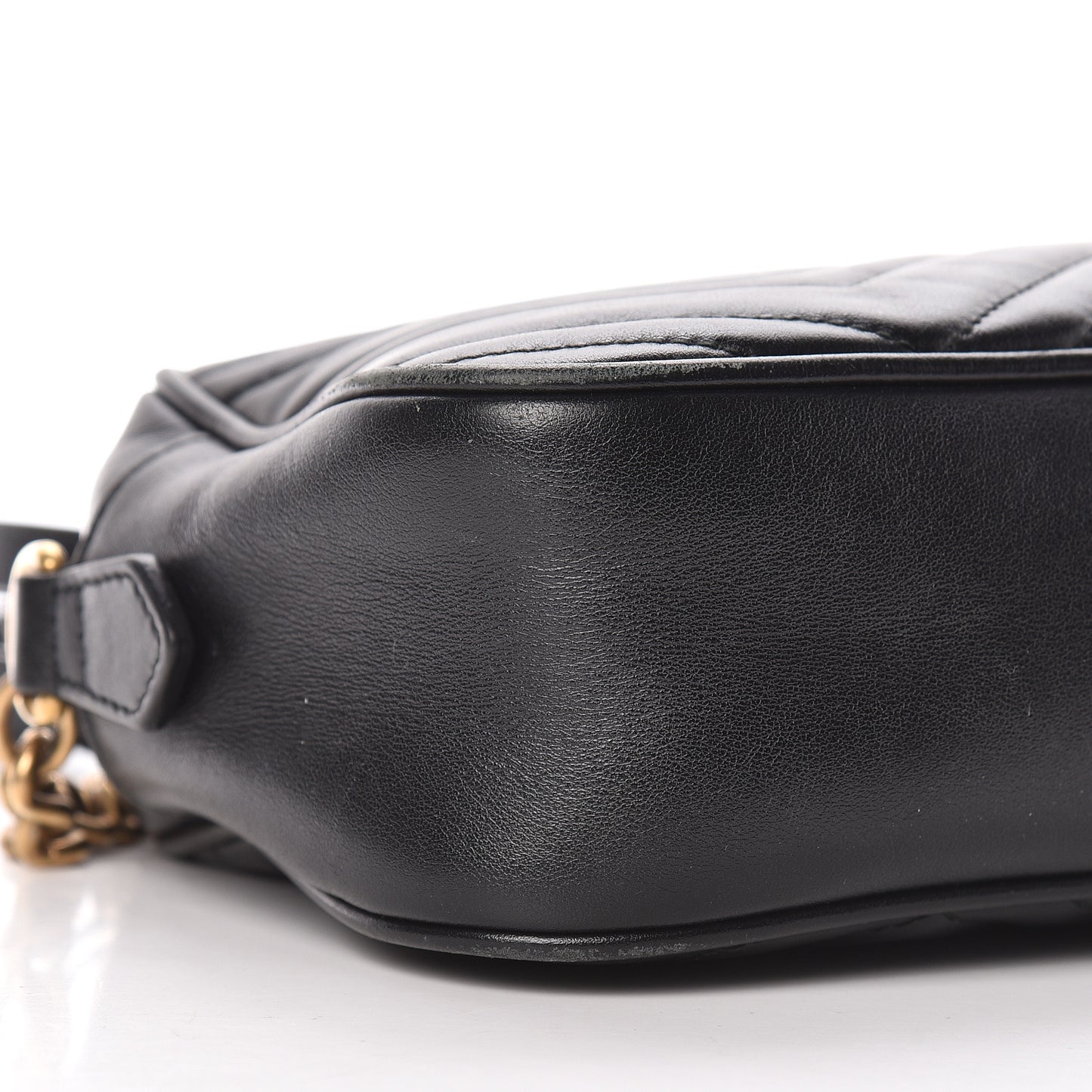 Calfskin Matelasse Small GG Marmont Chain Shoulder Bag Black