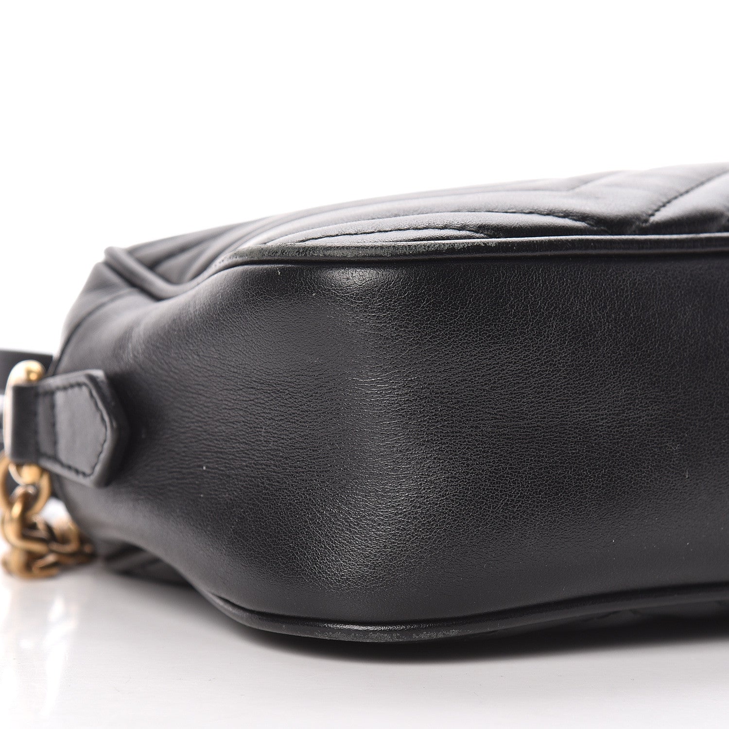Gucci Calfskin Matelasse Small GG Marmont Chain Shoulder Bag Black 10 of 27