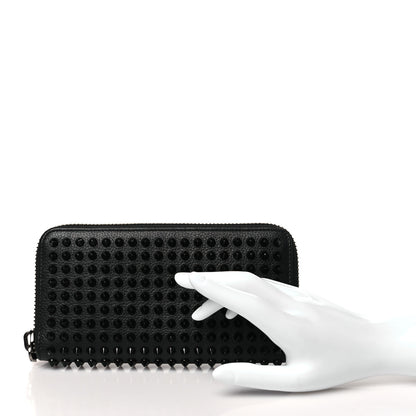 Christian Louboutin Calfskin Panettone Spiked Zip Around Wallet Black 2 of 7