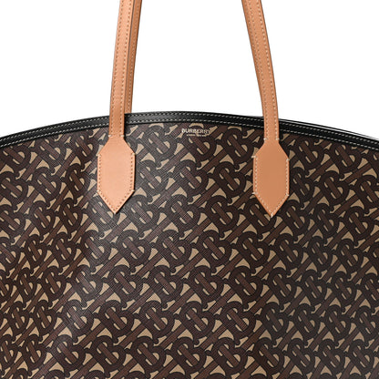 Burberry E-Canvas Monogram Large Society Tote Bridle Brown 7 of 9