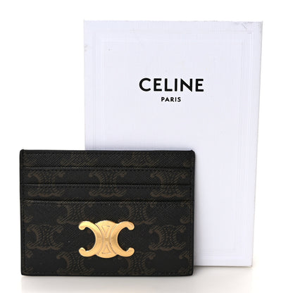 Celine Triomphe Canvas Triomphe Card Holder Tan 8 of 8
