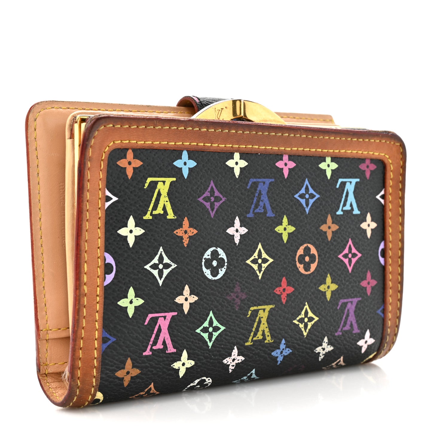 Monogram Multicolor French Purse Wallet Black