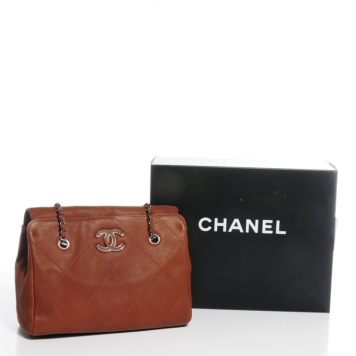 Washed Calfskin Large Hamptons Shopping Tote Brown