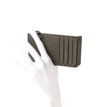 Saint Laurent Graine De Poudre 5 Fragments Zip Pouch Card Holder Olive 2 of 11