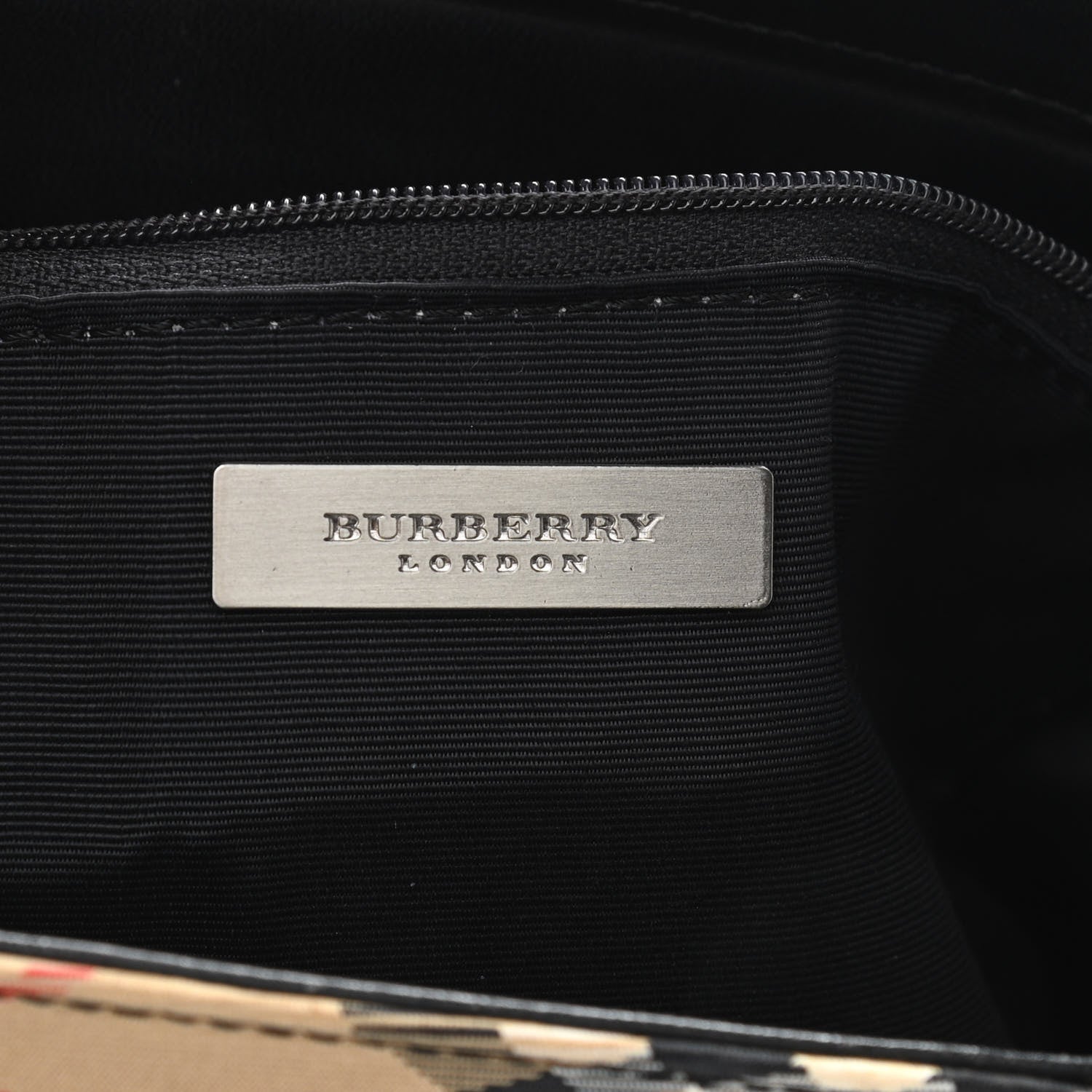 Burberry Calfskin House Check Small Tote Black 6 of 9