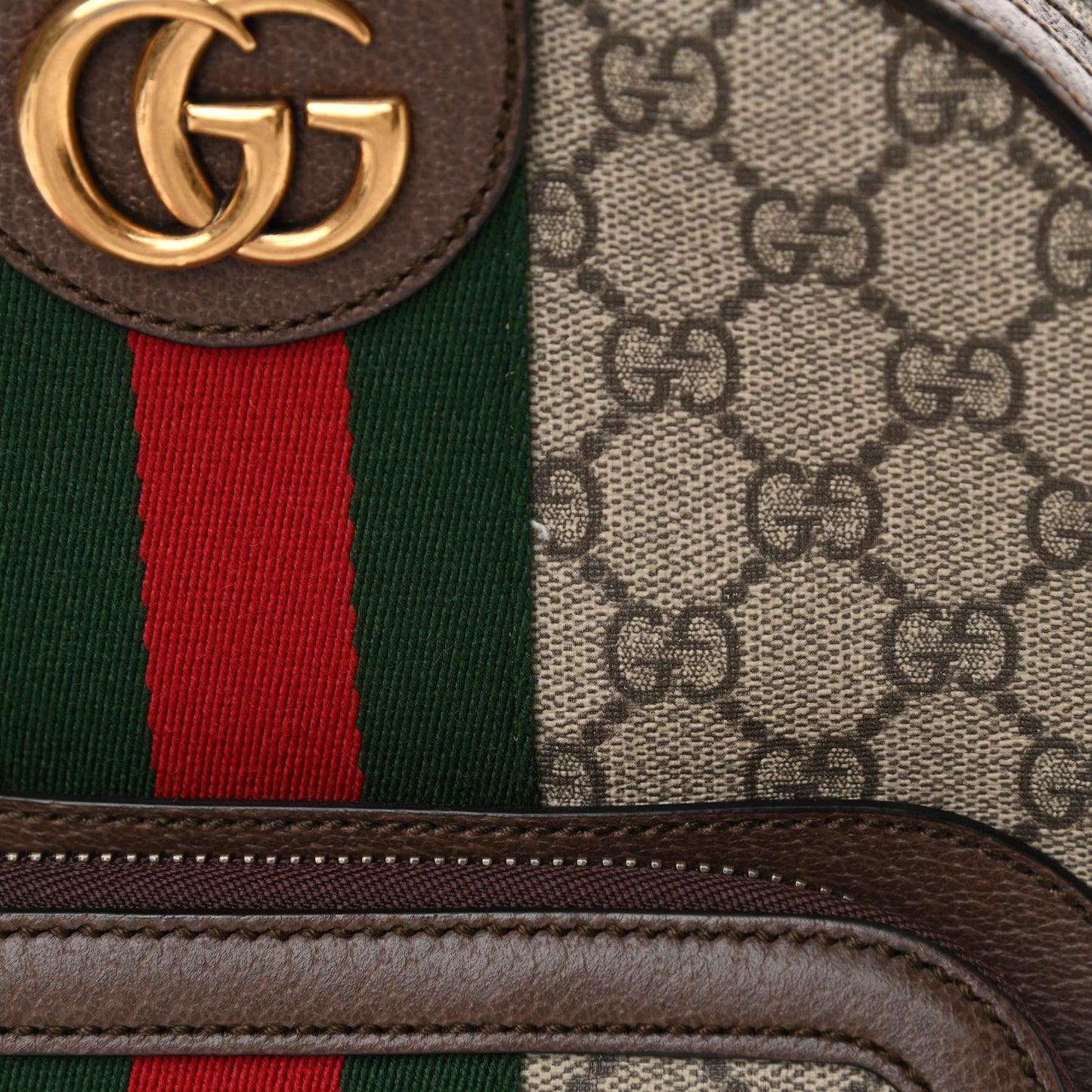 GG Supreme Monogram Calfskin Web Small Ophidia Day Backpack Beige Ebony New Acero