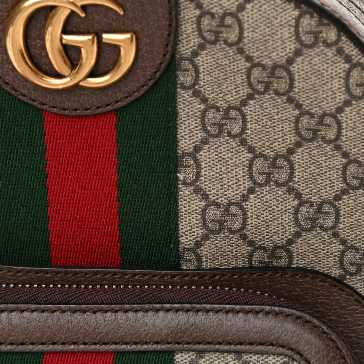 Gucci GG Supreme Monogram Calfskin Web Small Ophidia Day Backpack Beige Ebony New Acero 12 of 12
