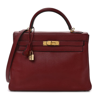 Hermes Taurillon Clemence Kelly Retourne 32 Rouge H 1 of 14