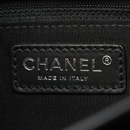 Chanel Metallic Goatskin Quilted Large Rock In Rome Flap Black 7 of 14