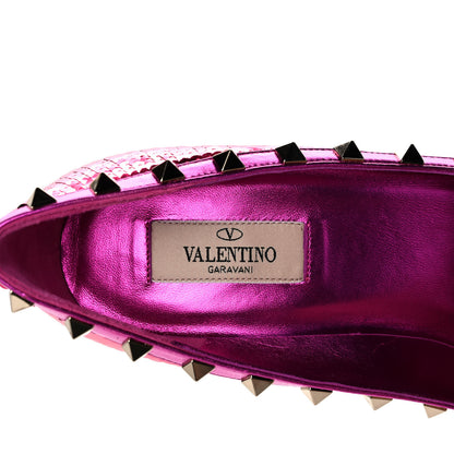 Valentino Garavani Metallic Nappa Sequin Liquid Metal Rockstud 85mm Pumps 39 Pink Orchid 7 of 12