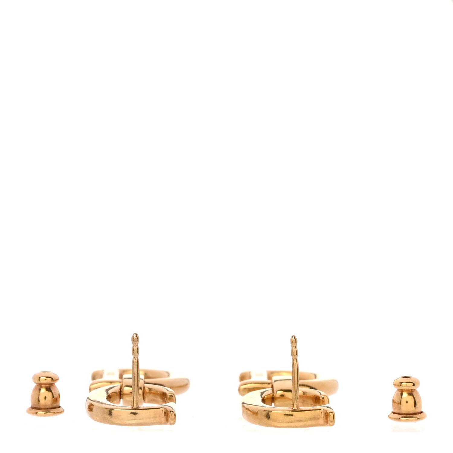 Christian Dior Metal CD Drop Earrings Gold 3 of 5