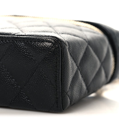 Chanel Caviar Quilted Top Handle Slim Vanity With Chain Black 10 of 11