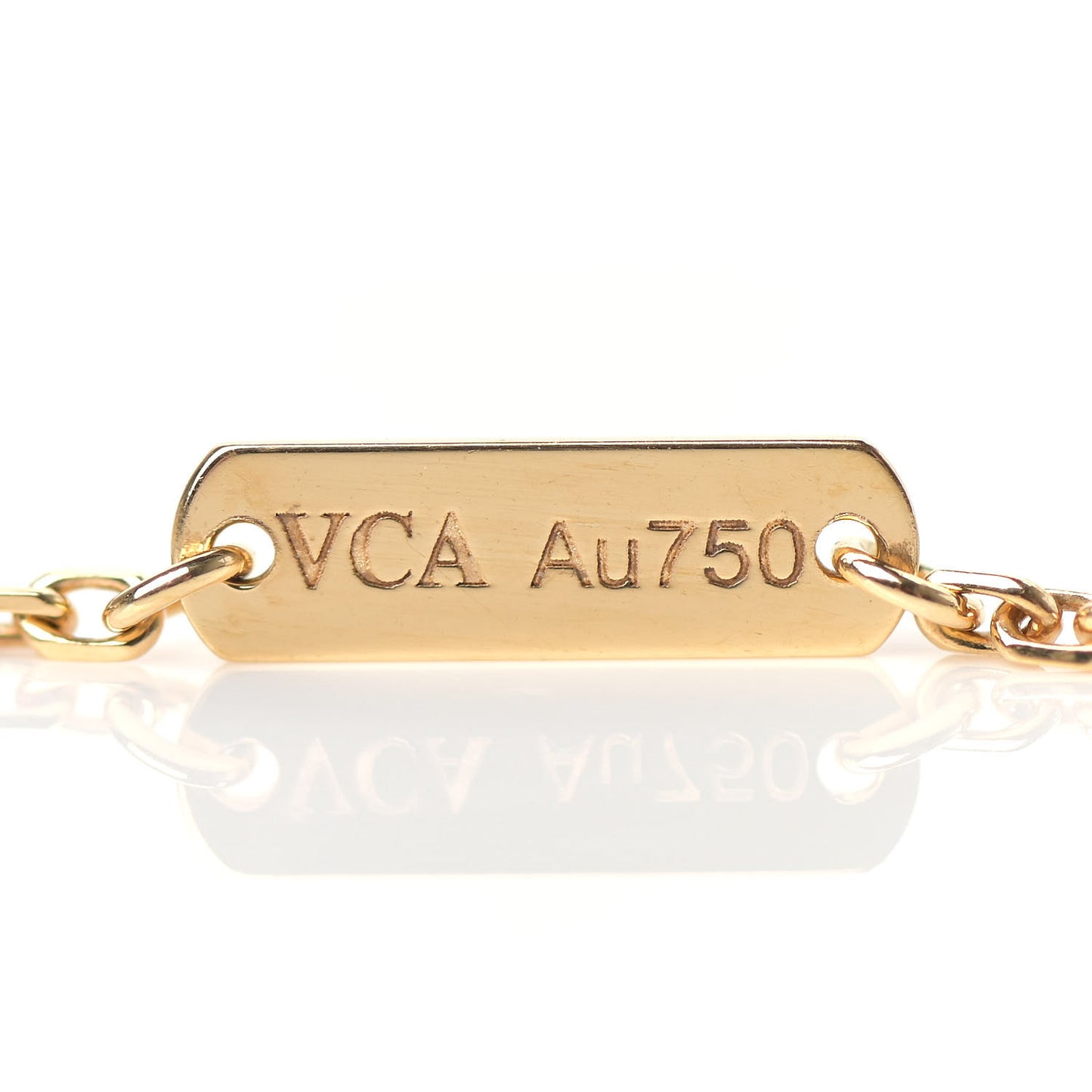 18K Yellow Gold Mother of Pearl Vintage Alhambra Pendant Necklace