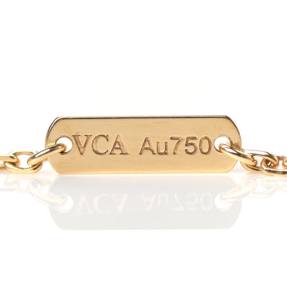 Van Cleef & Arpels 18K Yellow Gold Mother of Pearl Vintage Alhambra Pendant Necklace 4 of 6