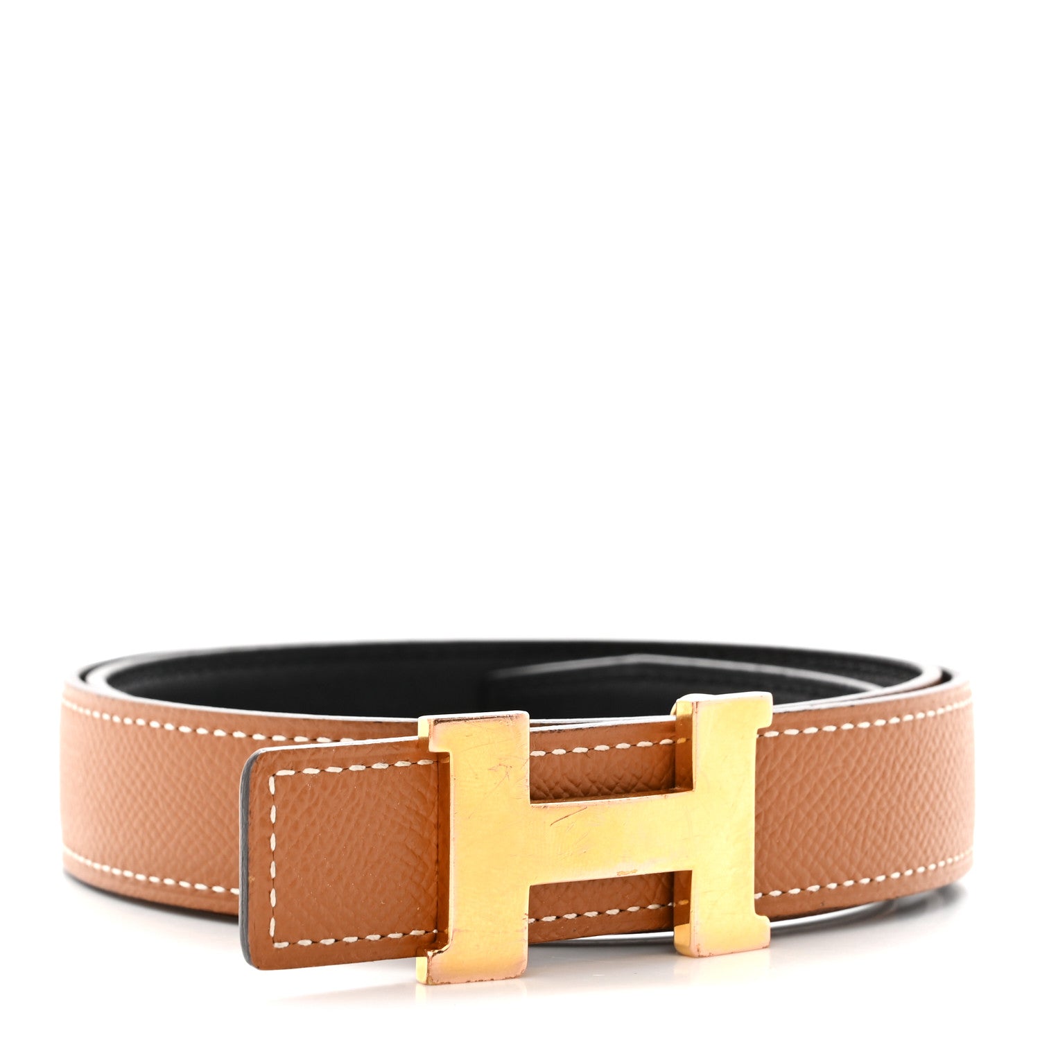 Hermes Swift Epsom 24mm Mini Constance H Belt 75 Black Gold