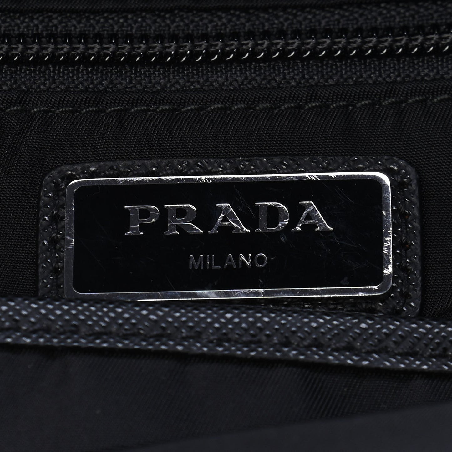 Nylon Tessuto Logo Patch Backpack Black