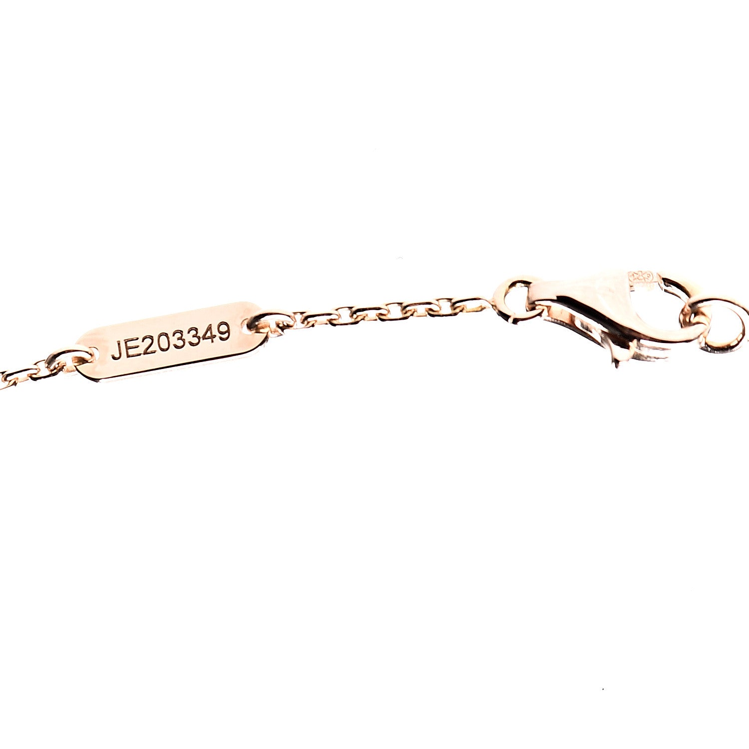 Van Cleef & Arpels 18K Rose Gold Diamond Grey Mother of Pearl Vintage Alhambra Pendant Necklace 5 of 7