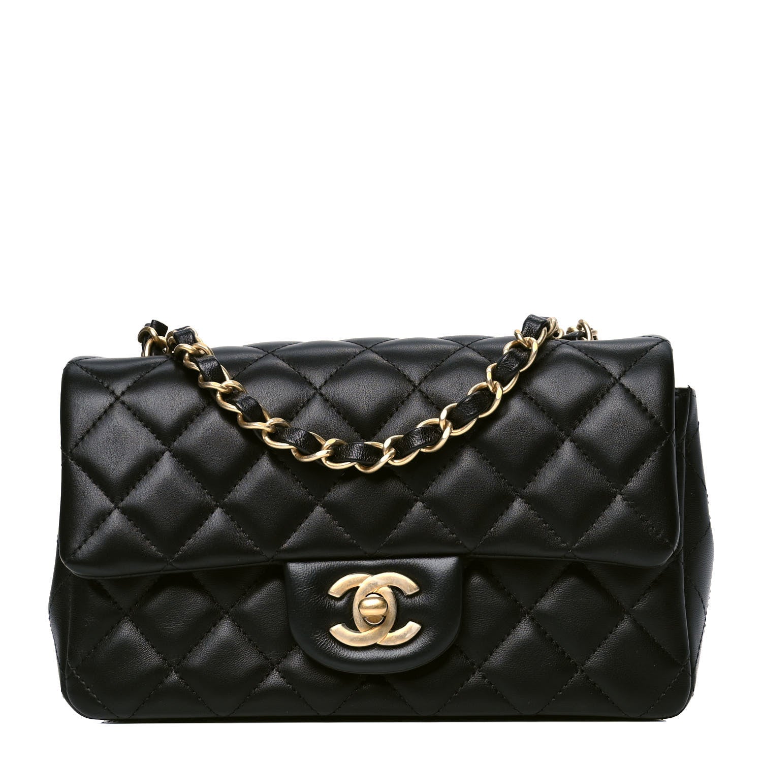 Chanel Lambskin Quilted Mini Rectangular Flap Black 2 of 8