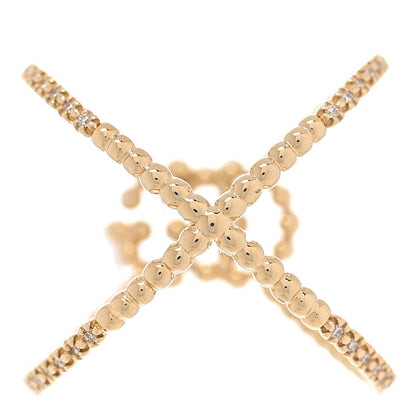 Gucci 18K Yellow Gold Diamond GG Running X Ring 53 6.25 4 of 6