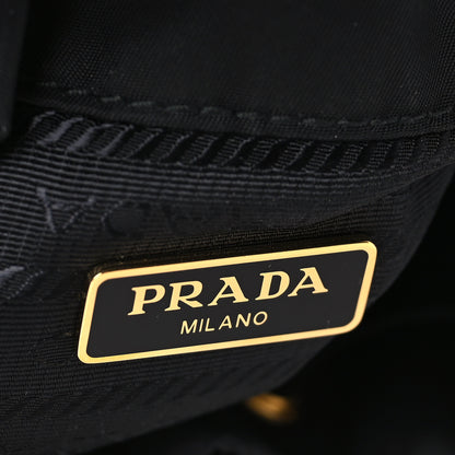 Prada Saffiano Tessuto Nylon Mini Bucket Crossbody Bag Black 6 of 8