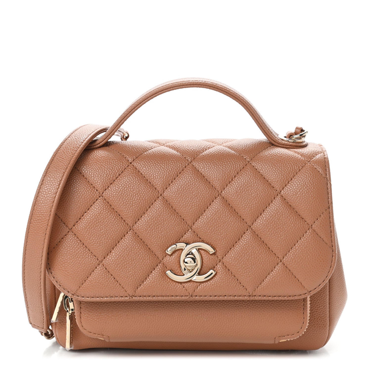 Chanel Caviar Quilted Small Business Affinity Flap Camel 1 of 9