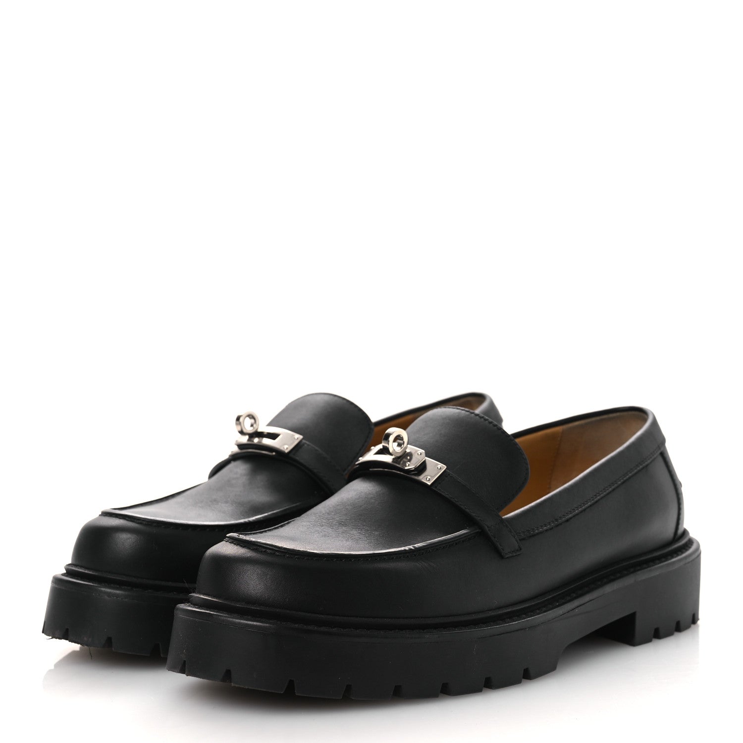 Hermes Calfskin Womens Icone Loafers 40 Black 4 of 13
