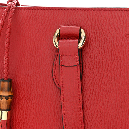 Gucci Calfskin Bamboo Tassel Top Handle Tote Red 11 of 12