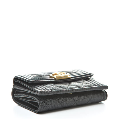 Chanel Caviar Quilted Small Boy Flap Wallet Black 4 of 9