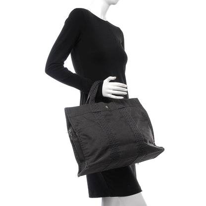 Hermes Canvas Herline MM Tote Grey 2 of 6