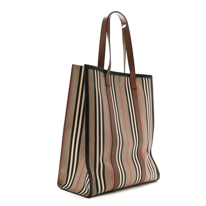 Burberry E-Canvas Stripe Book Tote Tan Archive Beige 3 of 15
