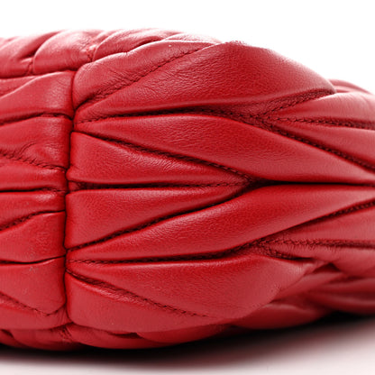 Miu Miu Nappa Matelasse Small Wander Hobo Rosso 10 of 10