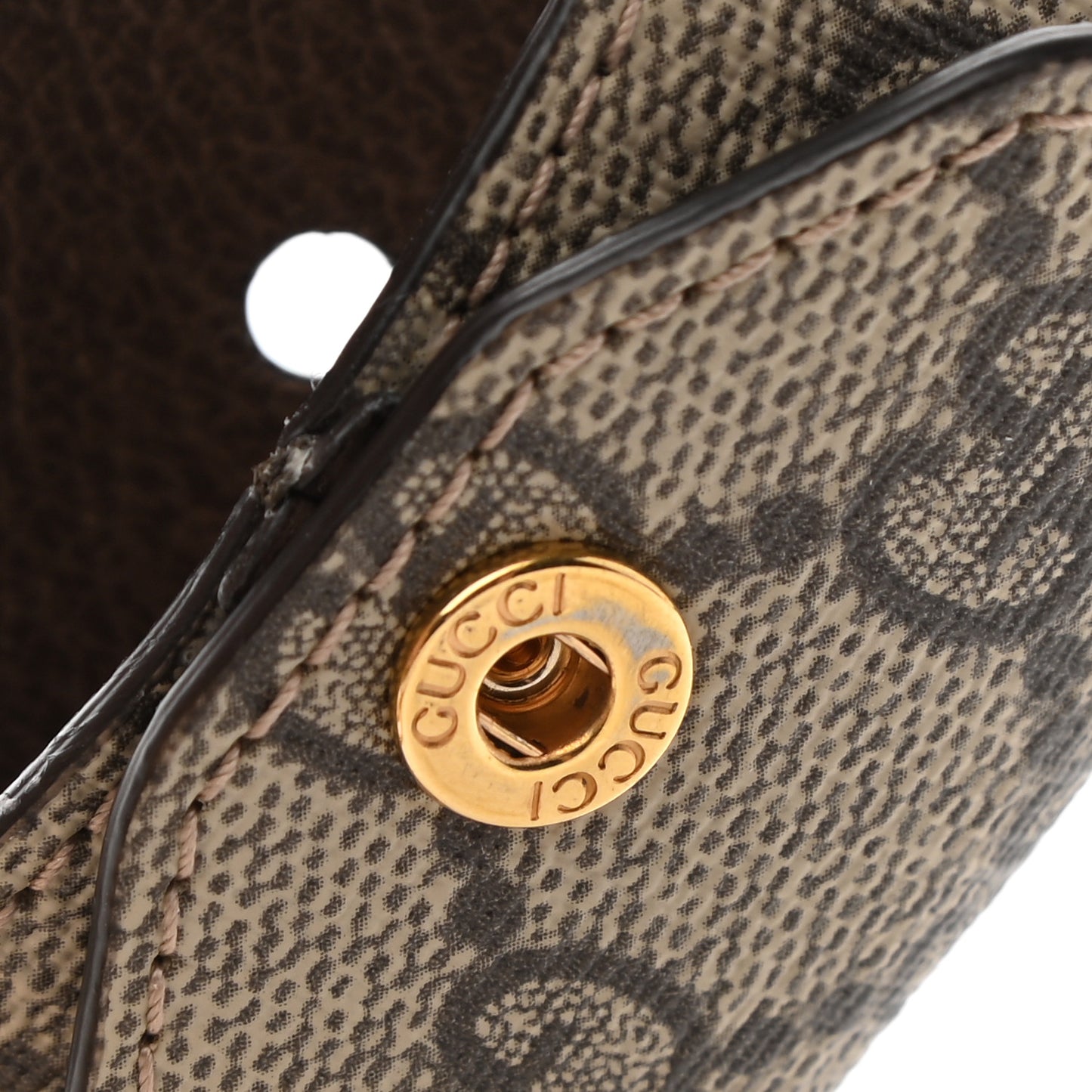 GG Supreme Monogram AirPods Case Neckalce Beige Ebony