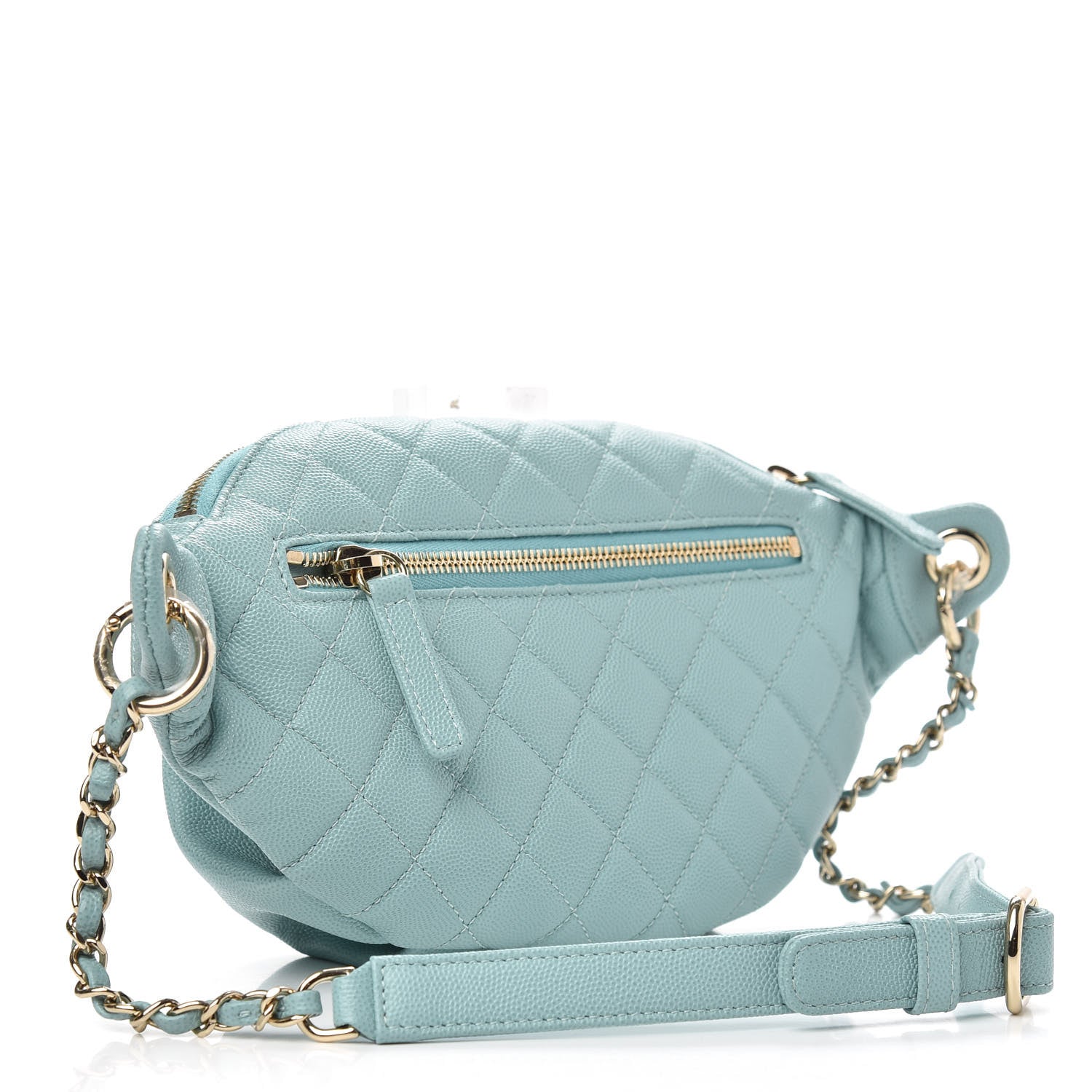 Chanel Caviar Quilted Filigree Waist Bag Light Blue 3 of 10