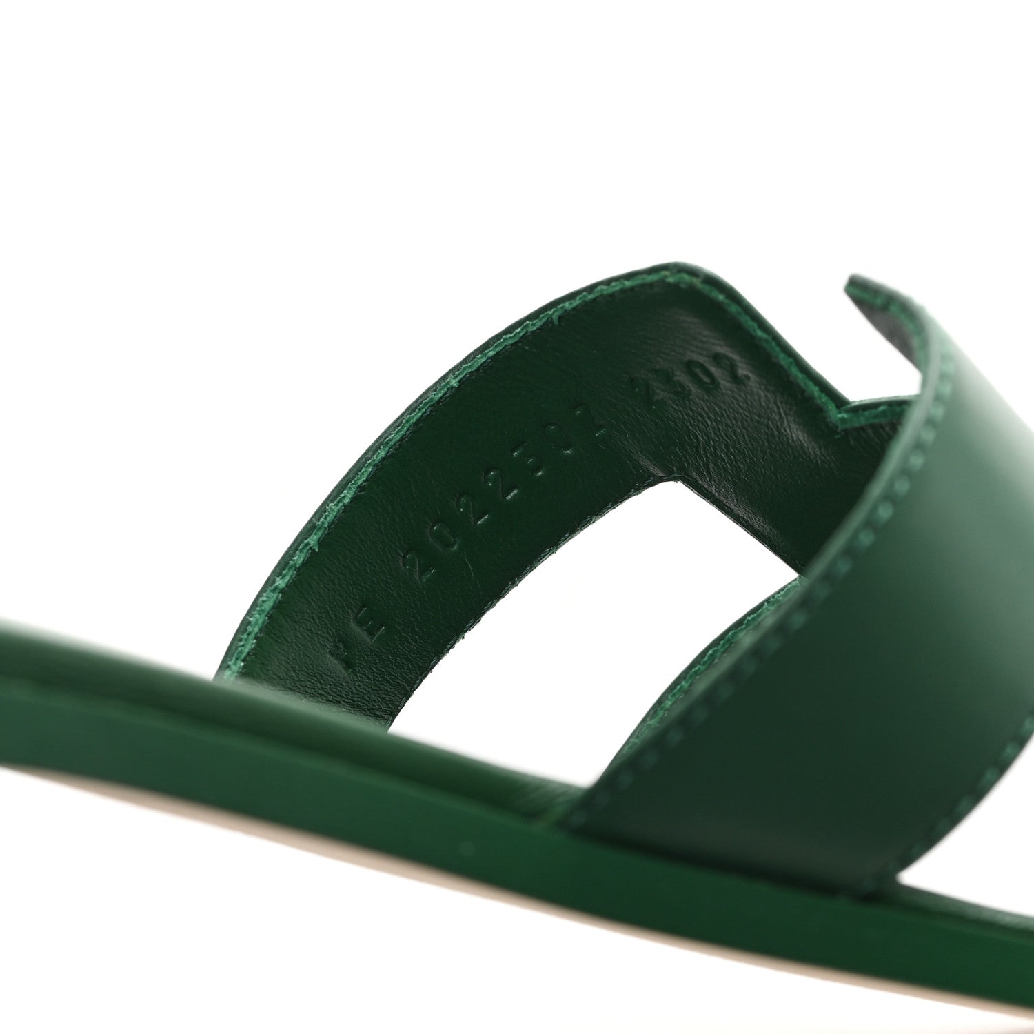 Hermes Calfskin Oran Sandals  38.5 Vert Electrique 9 of 10