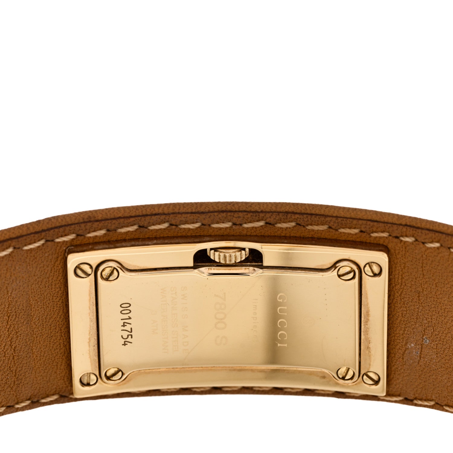 Gucci Stainless Steel Calfskin 25mm 7800S Quartz Watch Brown 4 of 5