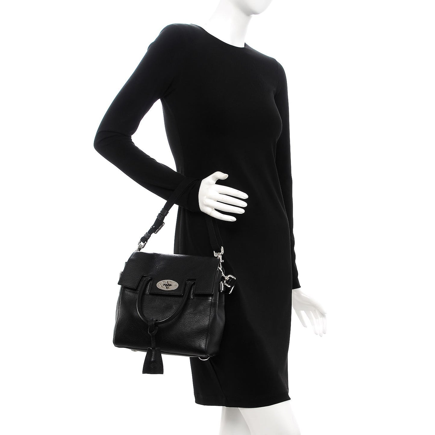 Natural Leather Mini Cara Delevingne Convertible Satchel Black