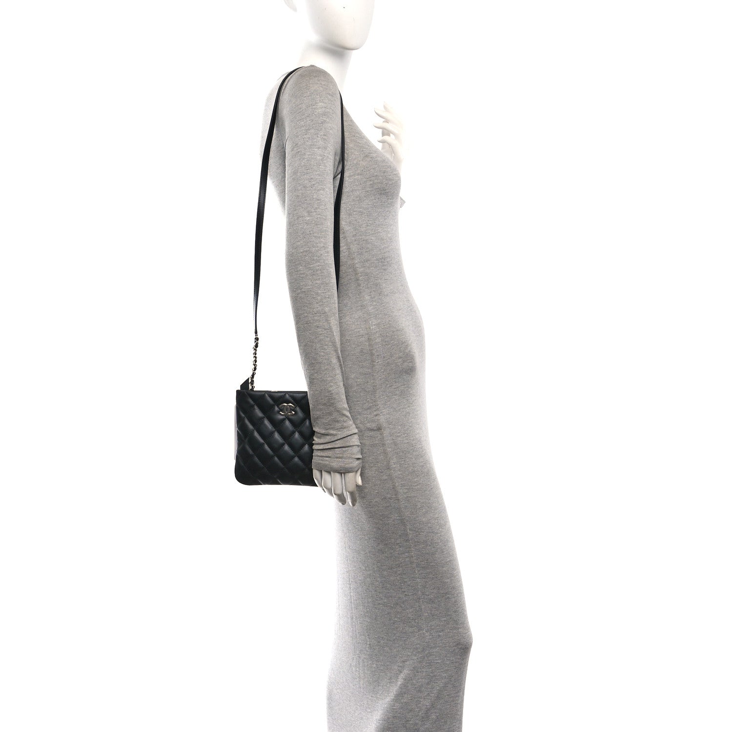 Chanel Lambskin Quilted Uniform Crossbody Bag  Black 2 of 10