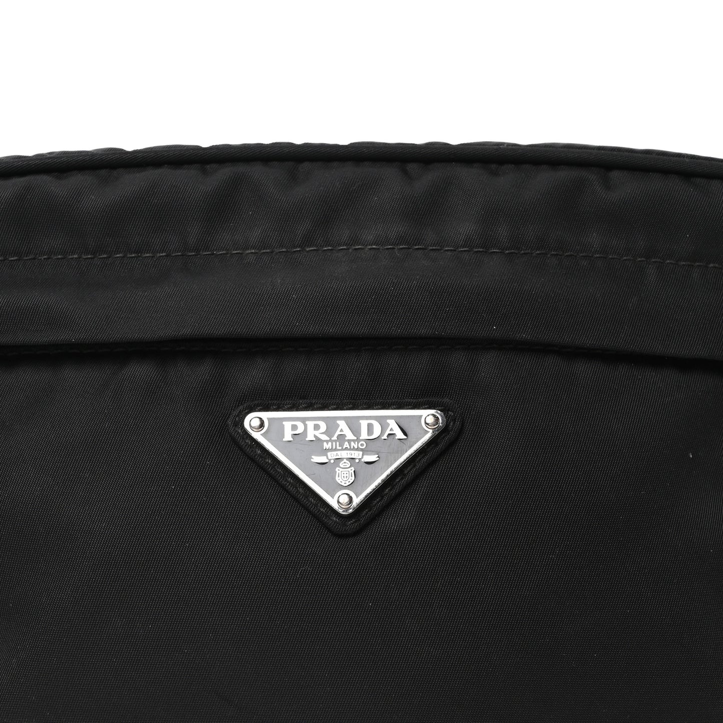 Tessuto Nylon Double Pocket Belt Bag Black
