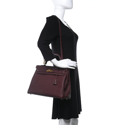 Hermes Togo Kelly Retourne 35 Bordeaux 2 of 10