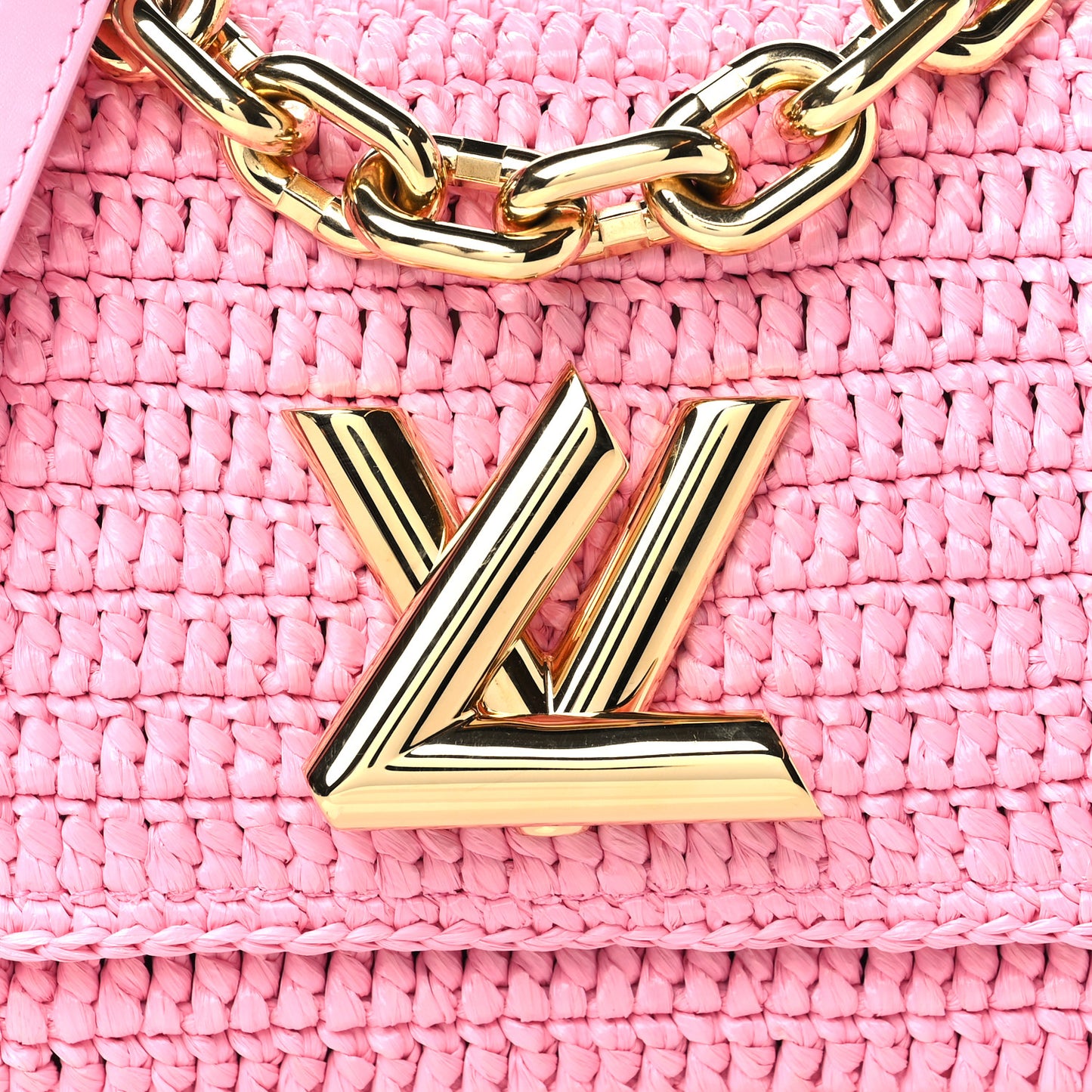 Raffia Twist Shoulder Bag PM Pink
