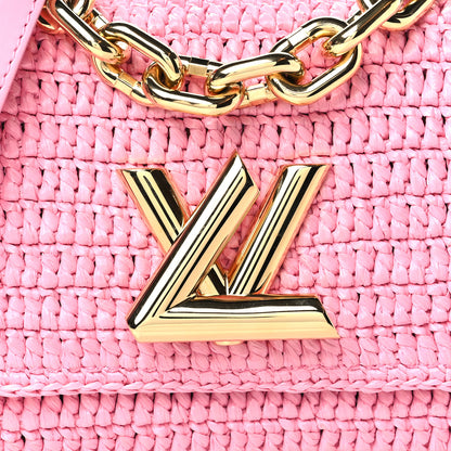 Louis Vuitton Raffia Twist Shoulder Bag PM Pink 8 of 10