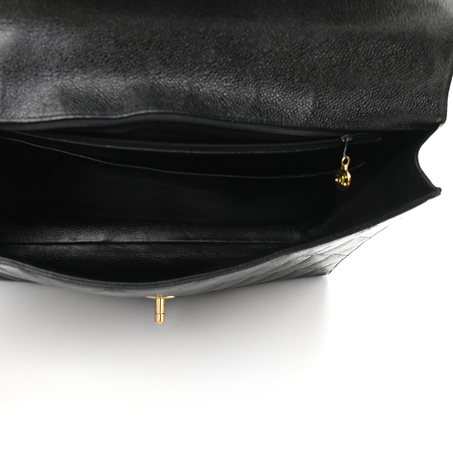 Caviar Quilted Briefcase Laptop Bag Black