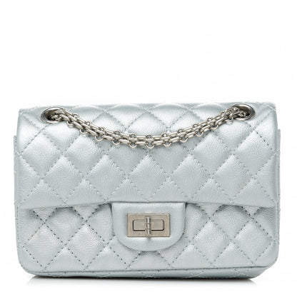 Chanel Metallic Grained Calfskin Quilted 2.55 Reissue Mini Flap Silver 1 of 9