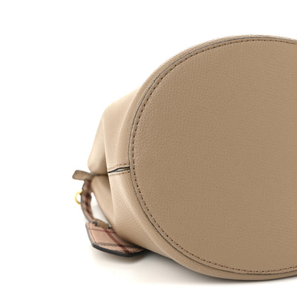 Burberry Haymarket Check Colours Small Lorne Bucket Crossbody Beige 8 of 9