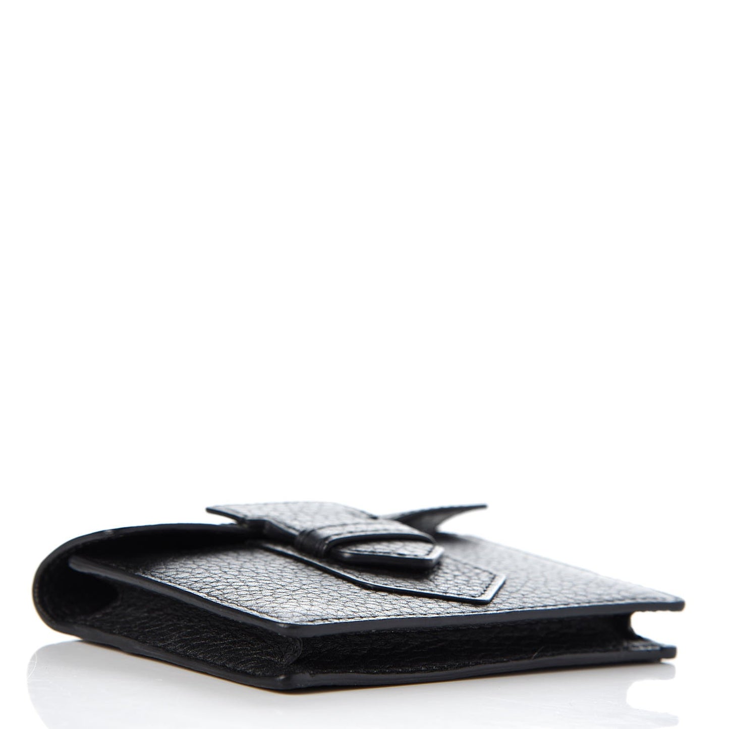 Grained Bullskin Presse Card Case Black