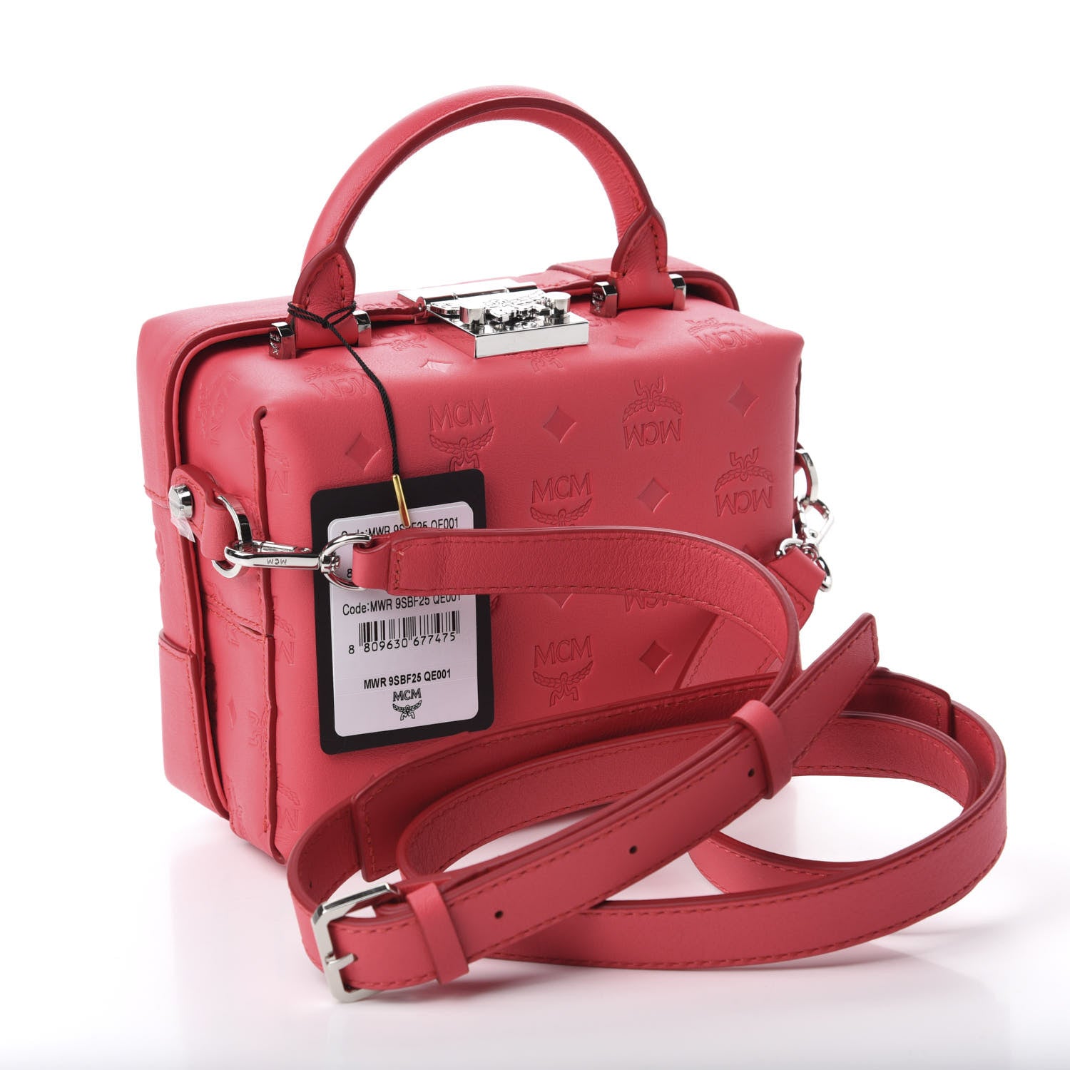 MCM Calfskin Ottomar Monogram Soft Berlin Crossbody Teaberry 4 of 10