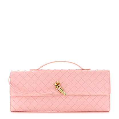 Bottega Veneta Nappa Intrecciato Long Andiamo Top Handle Clutch Rose 1 of 9